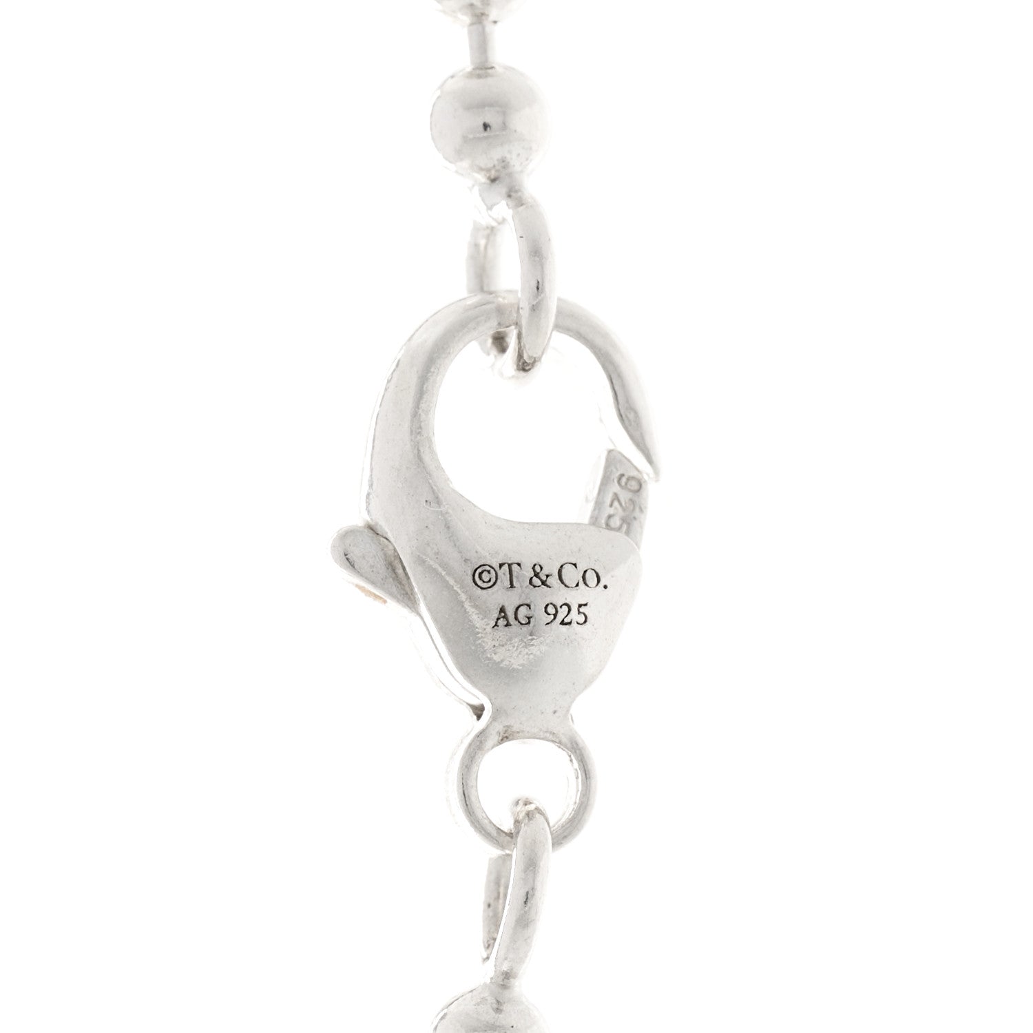 Tiffany Sterling Silver Black Titanium Key Pendant Bead Chain Necklace 5 of 5