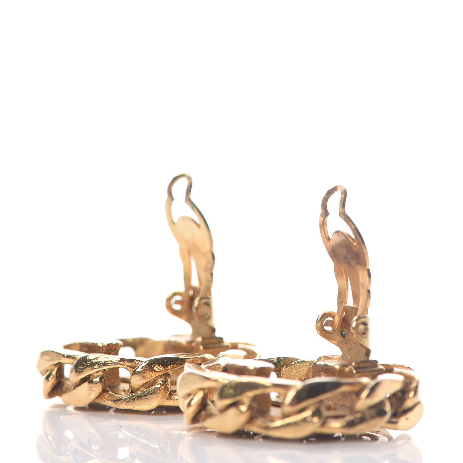 Chanel Crystal CC Clip On Earrings Gold 3 of 5