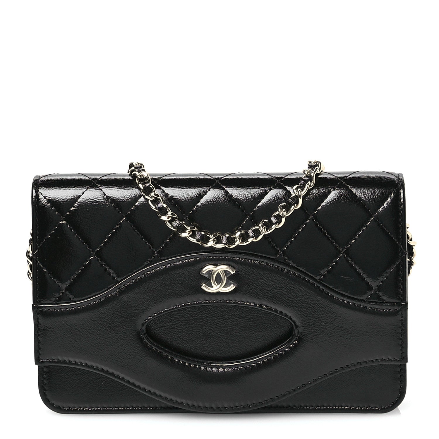 Chanel Calfskin Quilted 31 Wallet On Chain WOC Black 1 of 12