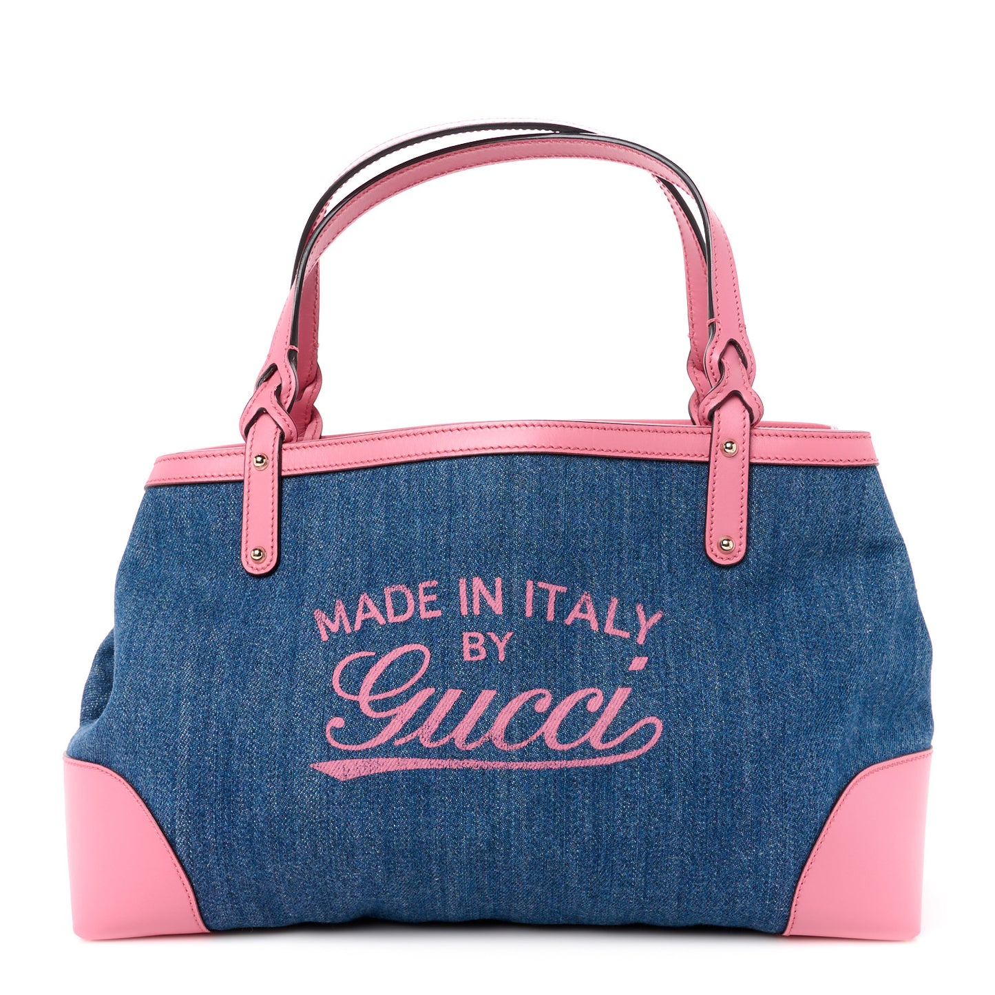 Denim Calfskin Denim Tote Pink