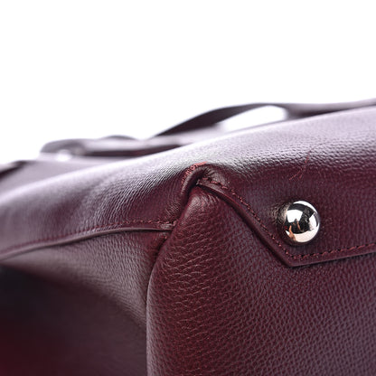 Burberry Derby Calfskin House Check Medium Banner Tote Burgundy 9 of 12