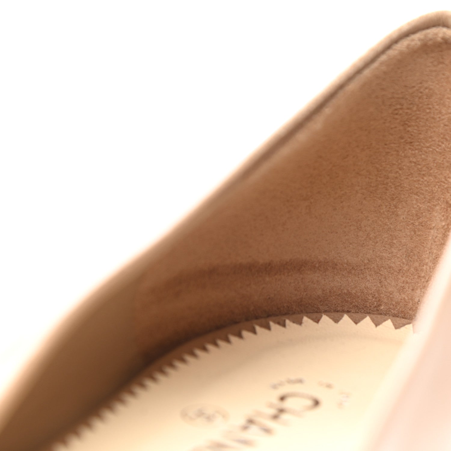 Chanel Lambskin Coco Line Pointed Toe Ballerina Flats 39.5 Beige Black 10 of 11