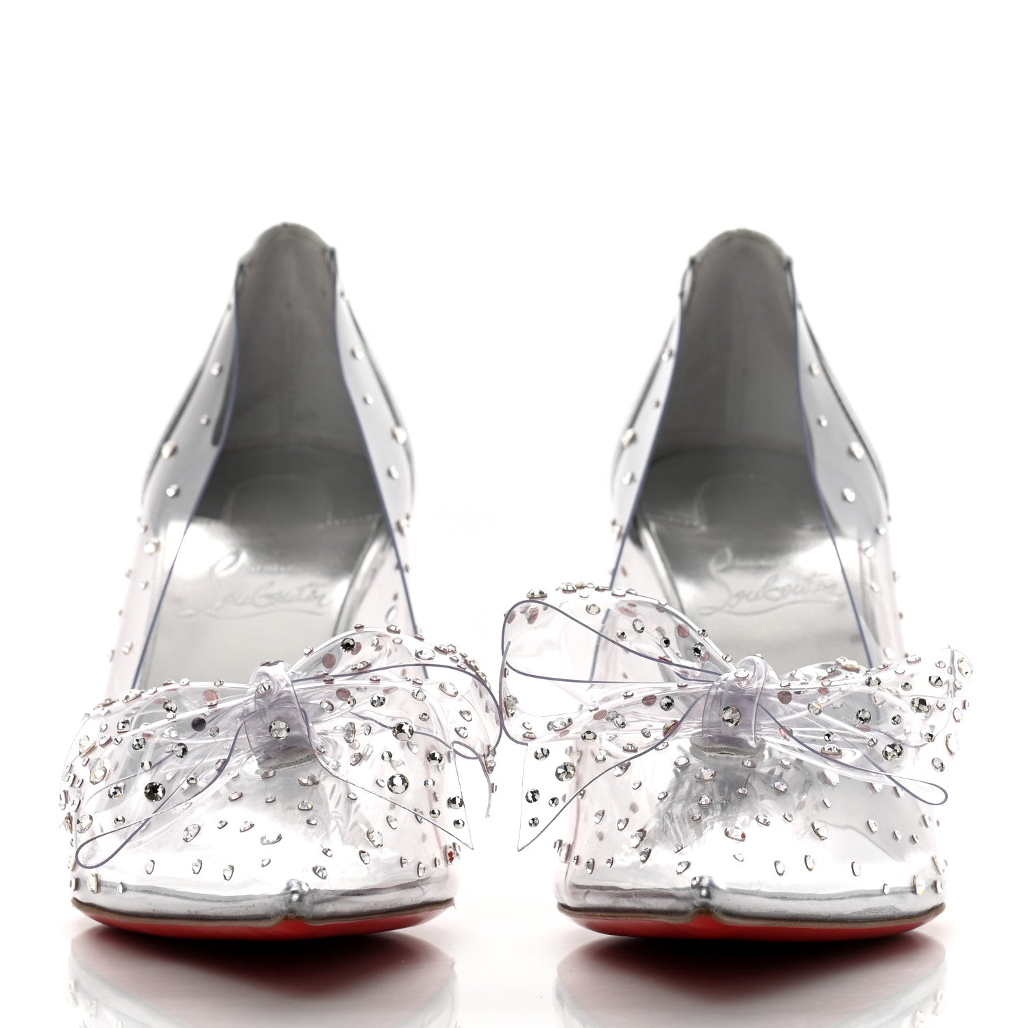Christian Louboutin PVC Jelly Strass Nappa Laminata 80 Pumps 37 Crystal Silver 3 of 8