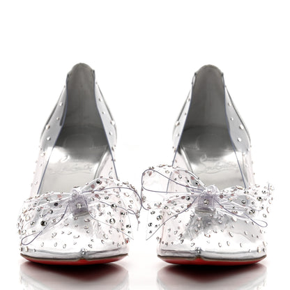 Christian Louboutin PVC Jelly Strass Nappa Laminata 80 Pumps 37 Crystal Silver 3 of 8