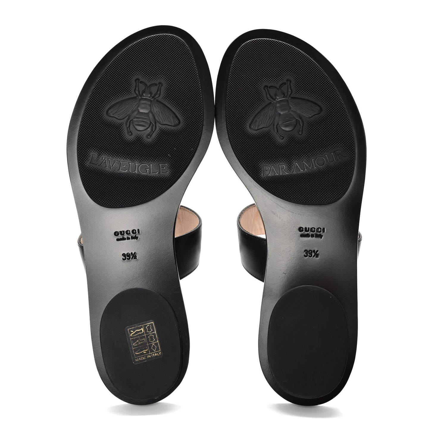 Calfskin GG Marmont Thong Sandals 39.5 Black