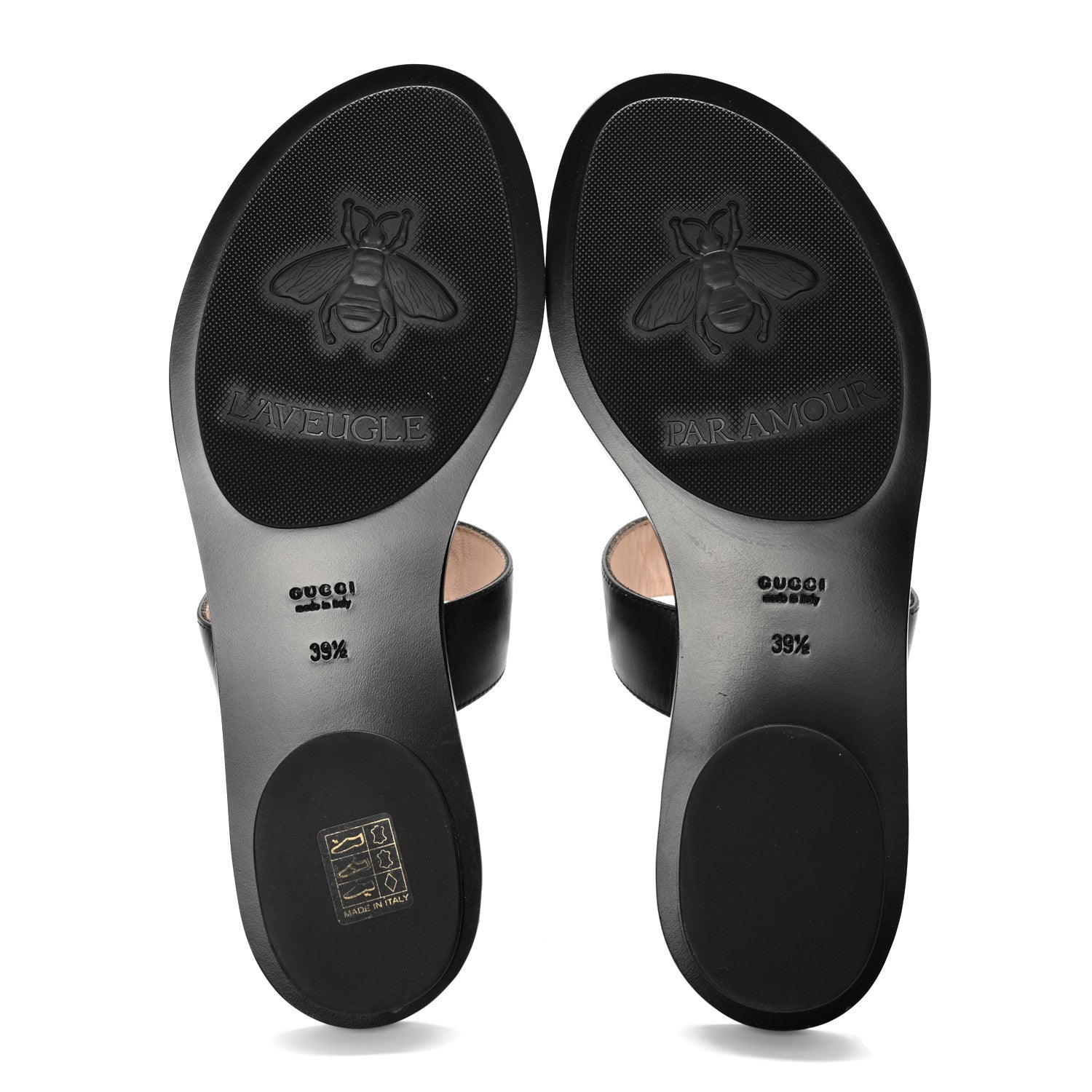 Gucci Calfskin GG Marmont Thong Sandals 39.5 Black 7 of 10