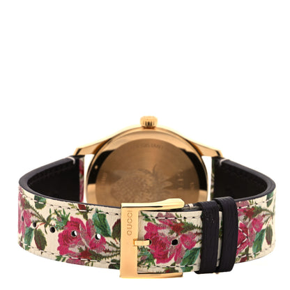 Gucci Stainless Steel Calfskin 38mm G-Timeless Floral Quartz Watch Ivory 3 of 5