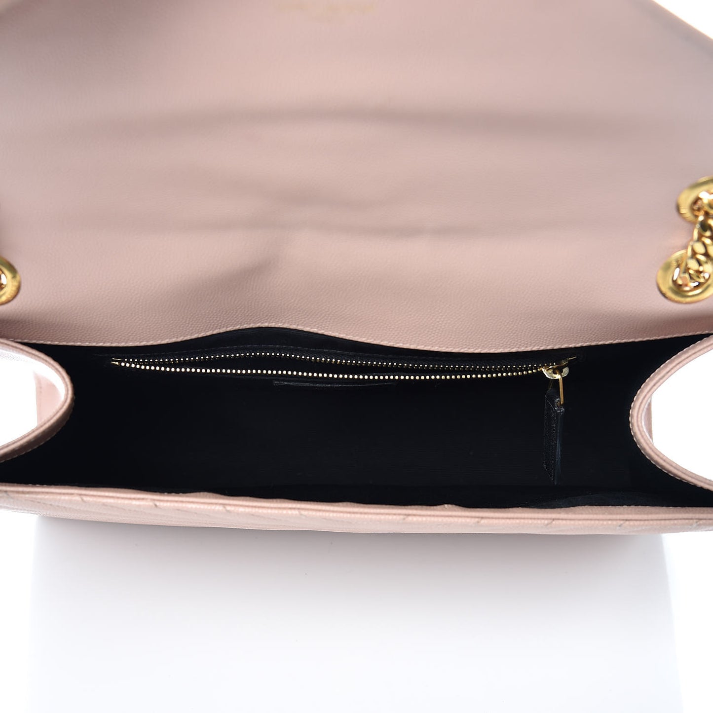Grain De Poudre Matelasse Chevron Large Monogram Satchel Nude Powder