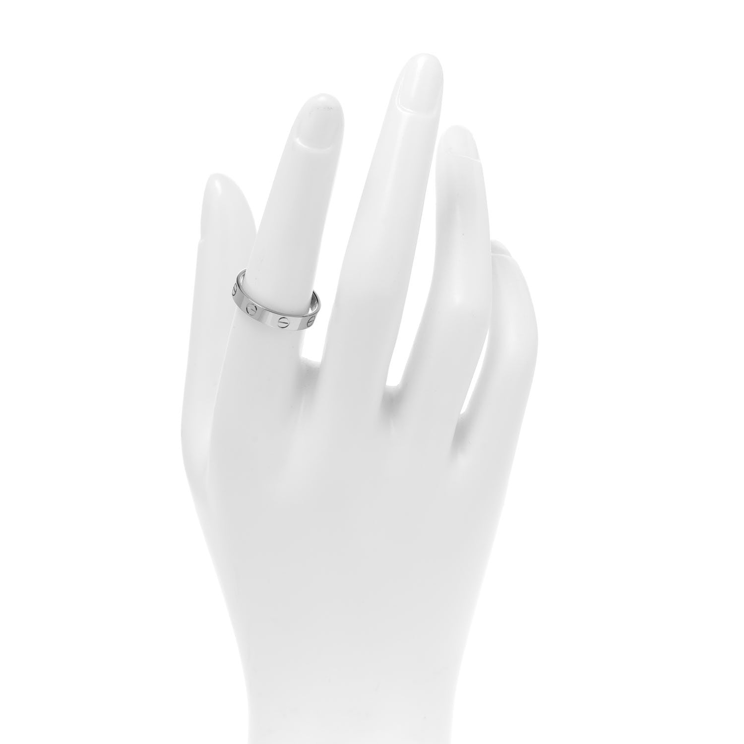 Cartier 18K White Gold 3.5mm LOVE Wedding Band Ring 55 7.25 2 of 5