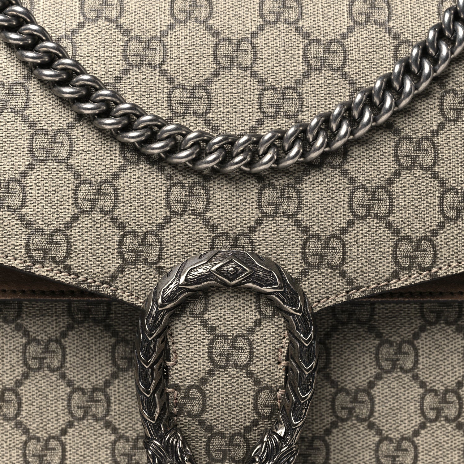 Gucci GG Supreme Monogram Medium Dionysus Shoulder Bag Taupe 8 of 10
