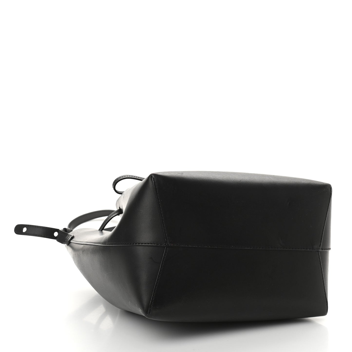 Vegetable Tanned Calfskin Bucket Bag Black Flamma