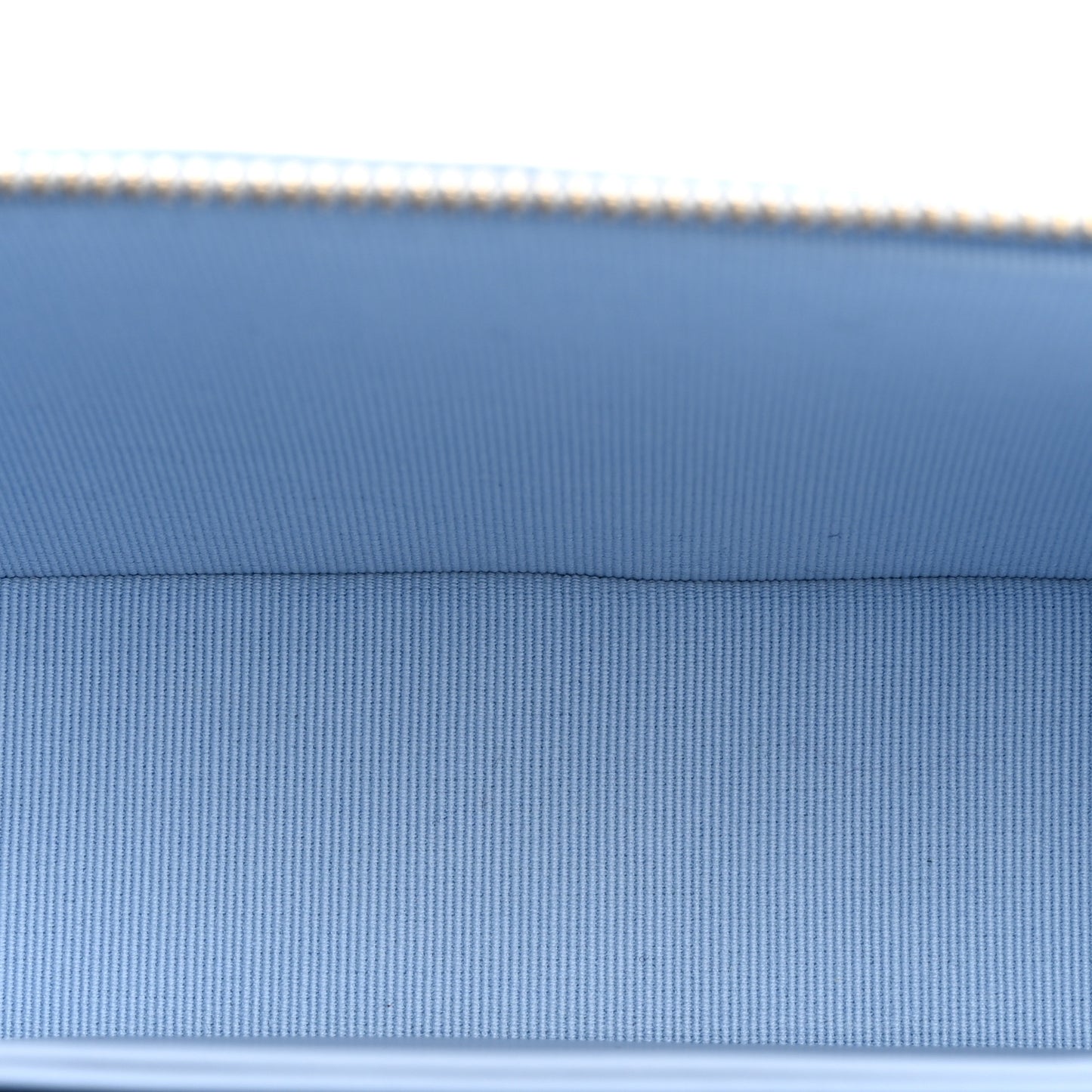 Caviar Quilted Top Handle Slim Vanity With Chain Light Blue