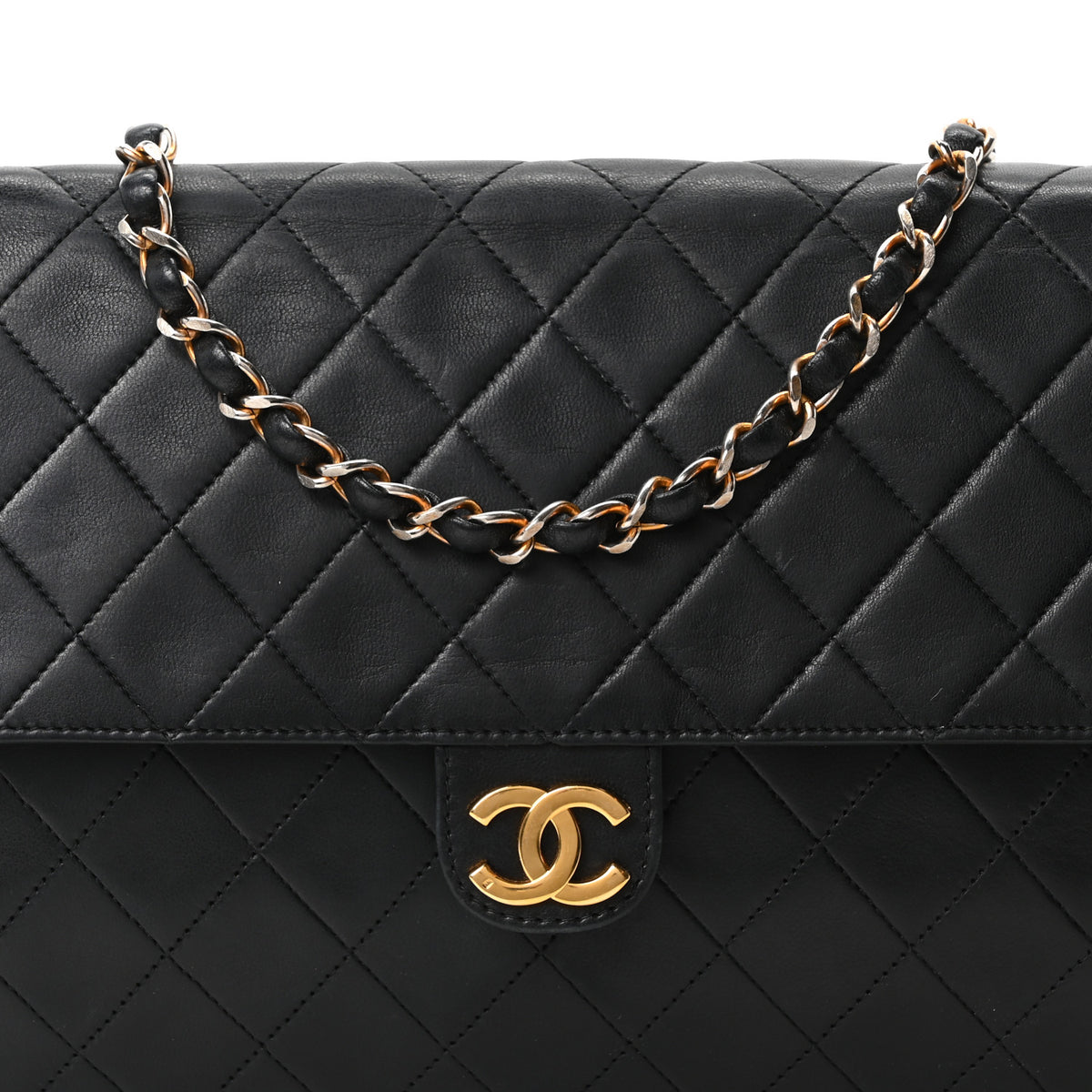 Chanel Lambskin Quilted Medium Single Flap Black 8 of 11