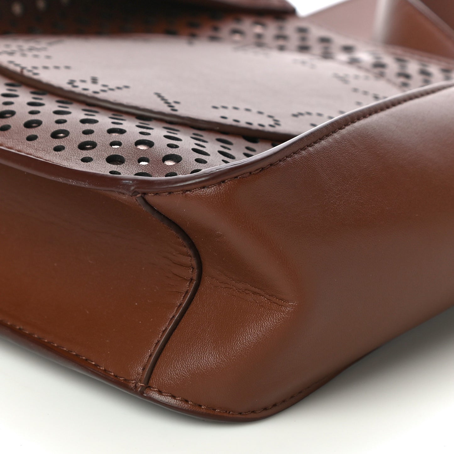 Eco Alter Nappa Perforated Logo Crossbody Brown