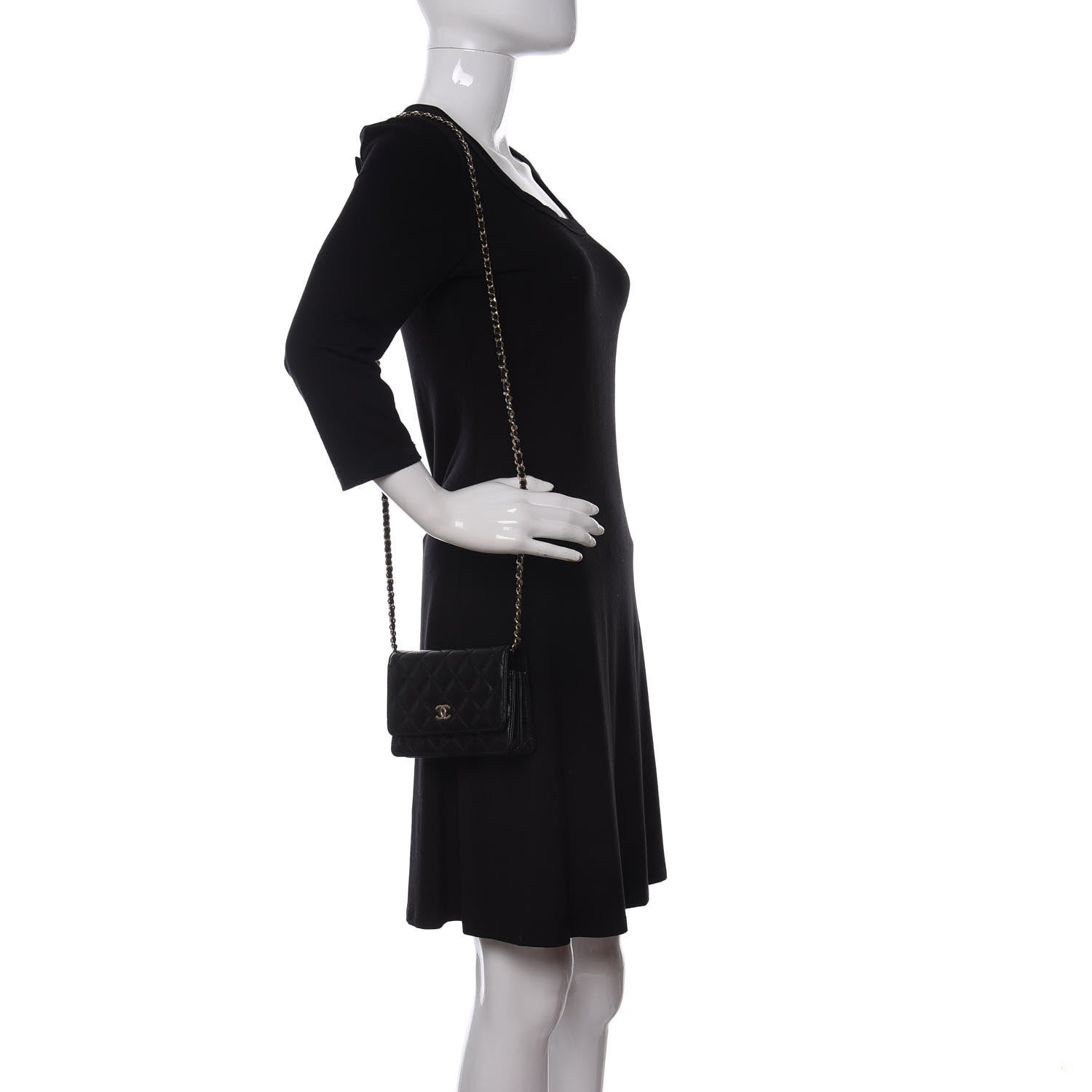 Chanel Lambskin Quilted Mini Camellia Bow Wallet On Chain WOC Black 2 of 20