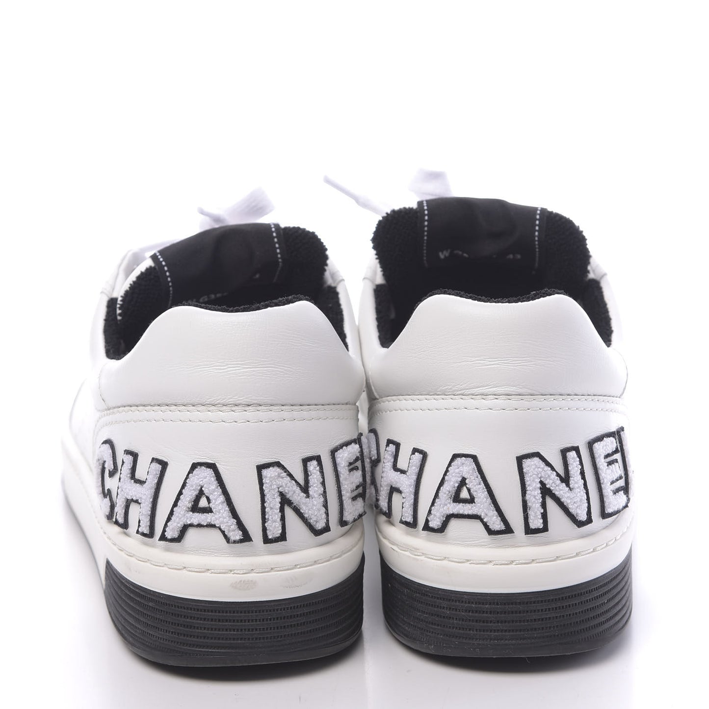 Calfskin Mens Logo Sneakers 43 Black White