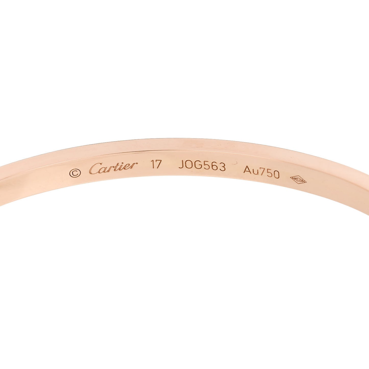 18K Pink Gold Small LOVE Bracelet 17