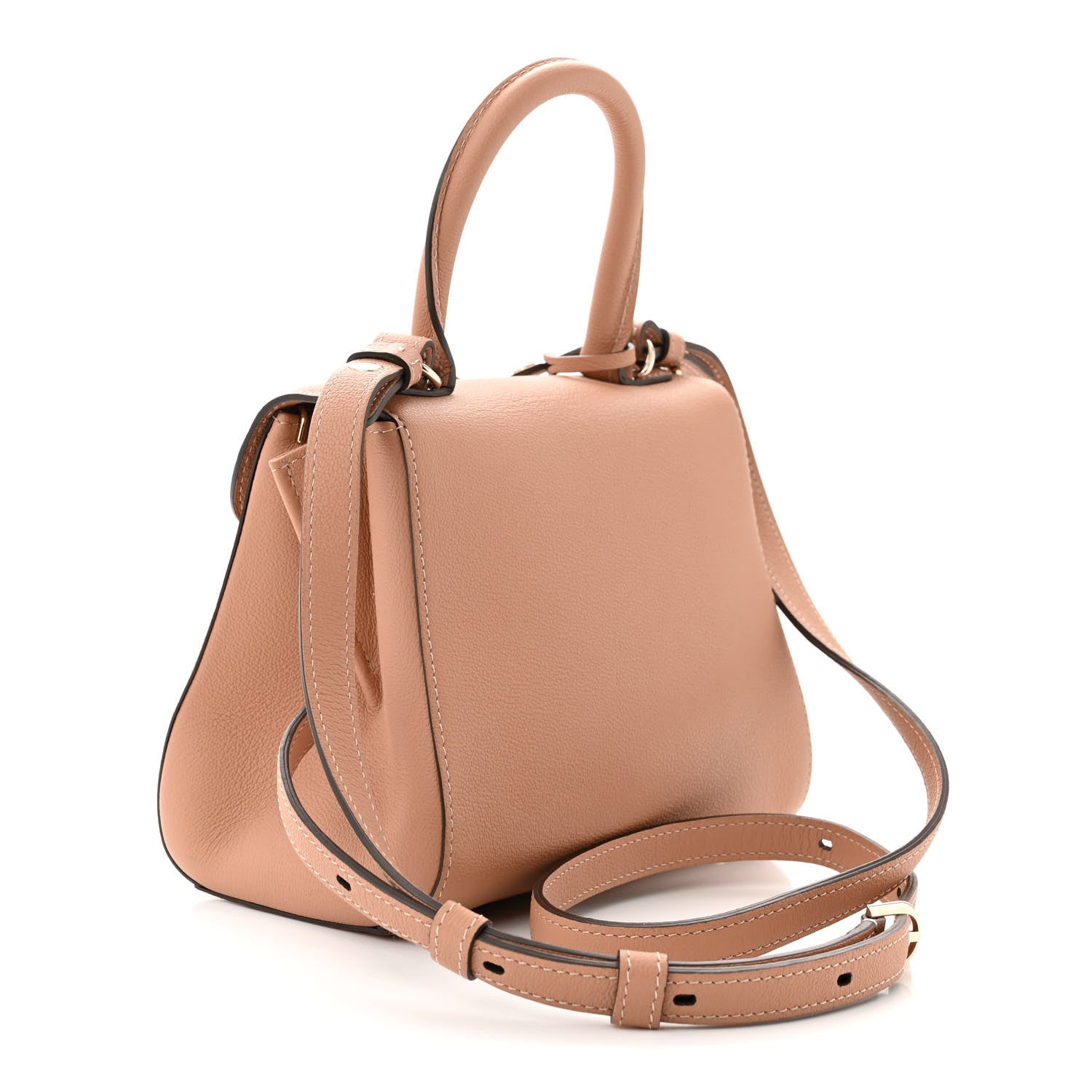 Delvaux Grained Calfskin Mini Brillant Satchel Nude 4 of 12