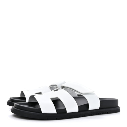 Hermes Calfskin Womens Chypre Sandals 40.5 White 3 of 9