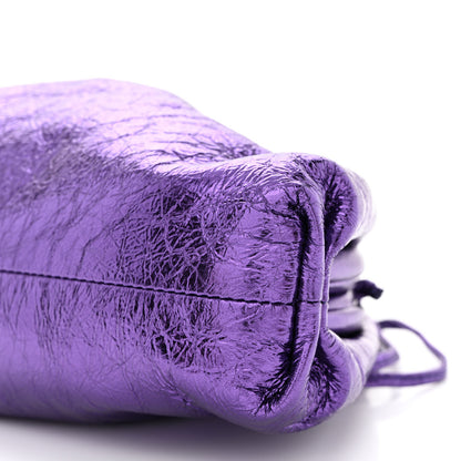 Bottega Veneta Metallic Crinkled Lambskin The Mini Pouch Viola 10 of 10