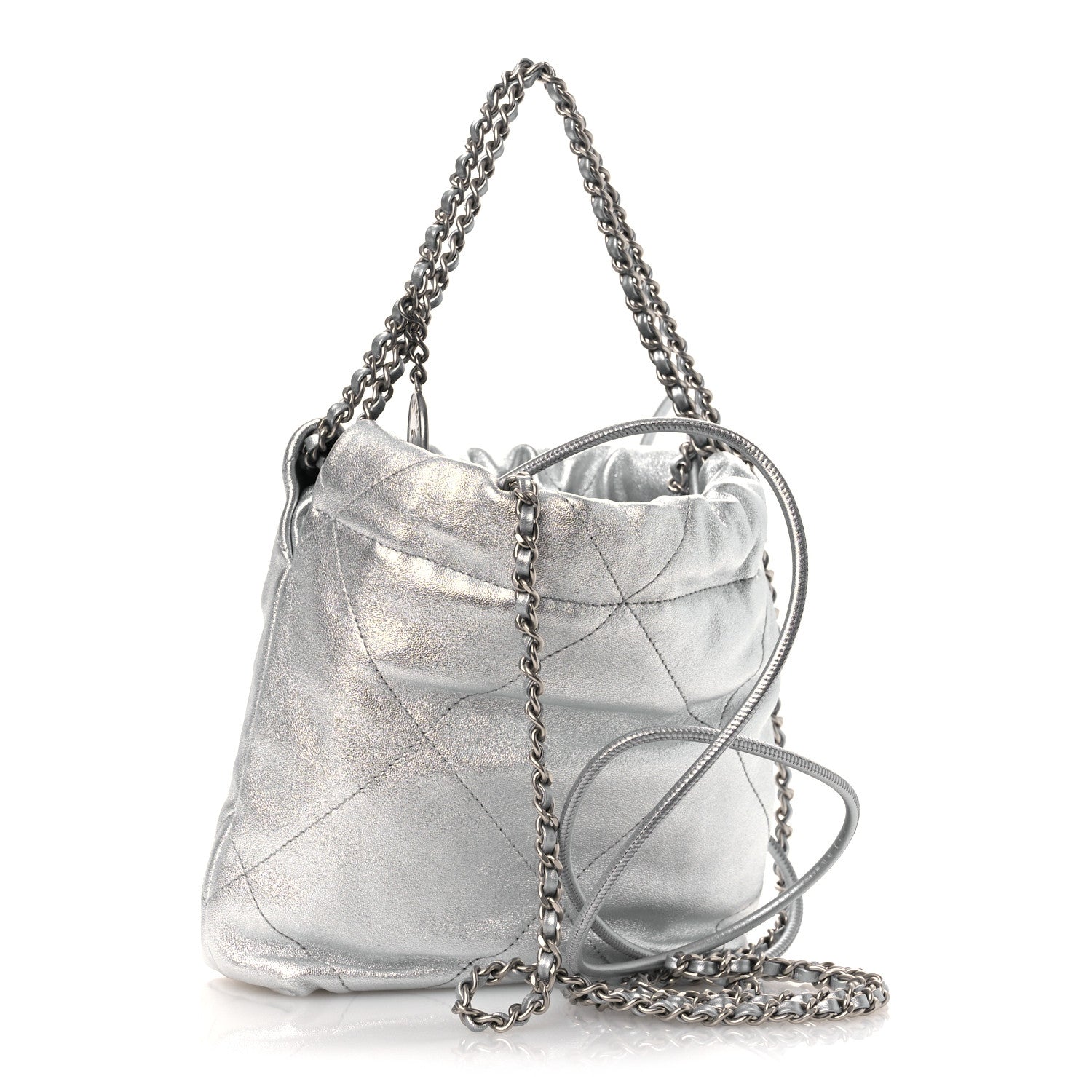 Chanel Metallic Lambskin Quilted Mini Chanel 22 Silvery 1782525
