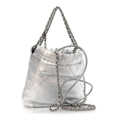 Chanel Metallic Lambskin Quilted Mini Chanel 22 Silvery 3 of 10