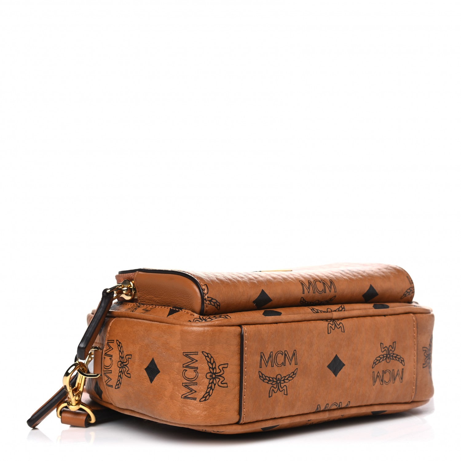 MCM Visetos Klassik Crossbody Bag Cognac 3 of 4
