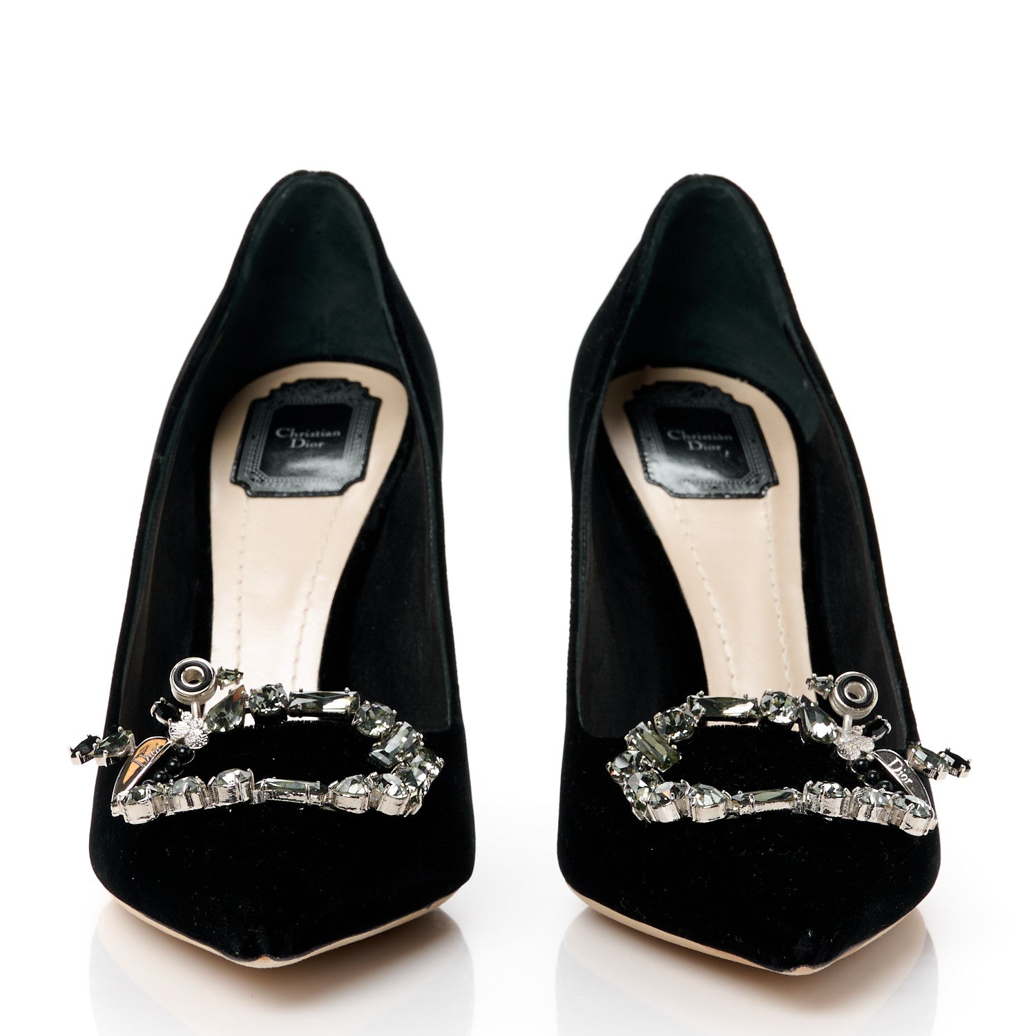 Christian Dior Velvet Crystal Tresor 100 Pumps 42 Black 2 of 12