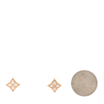 Louis Vuitton 18K Pink Gold Mother of Pearl Color Blossom Star Stud Earrings 2 of 5