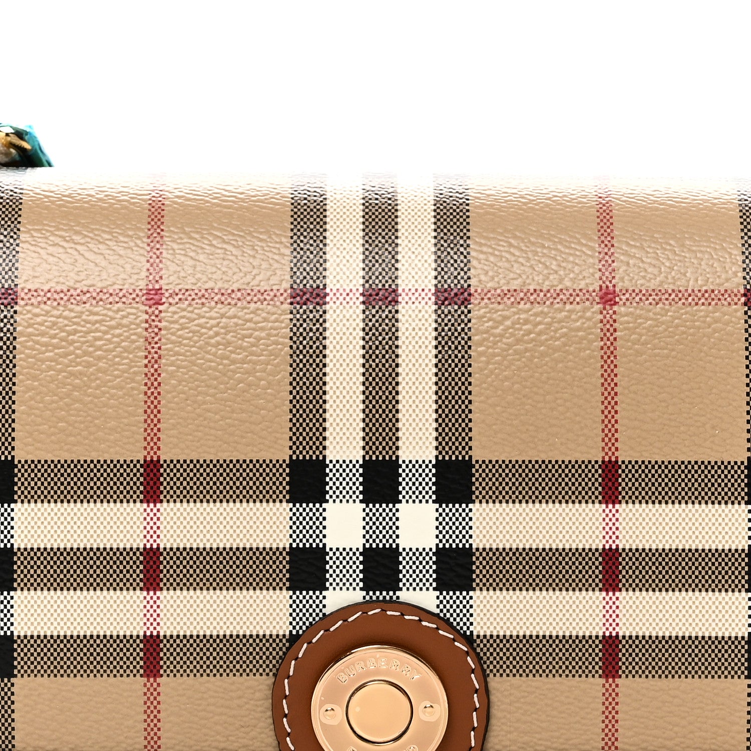 Burberry Coated Canvas Calfskin Vintage Check Small Note Crossbody Bag Briar Brown 7 of 9