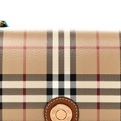 Burberry Coated Canvas Calfskin Vintage Check Small Note Crossbody Bag Briar Brown 7 of 9