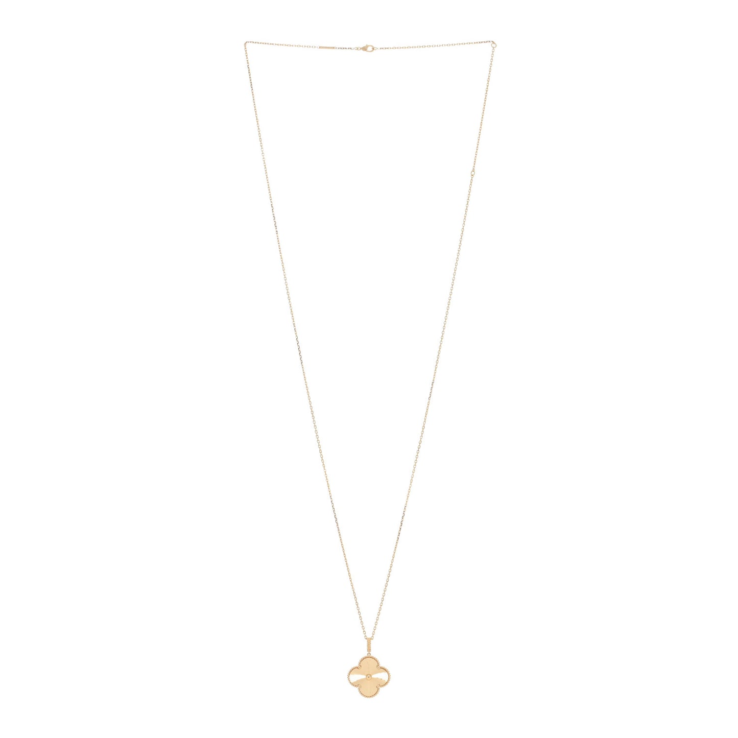 18K Yellow Gold Guilloche Magic Alhambra Long Necklace