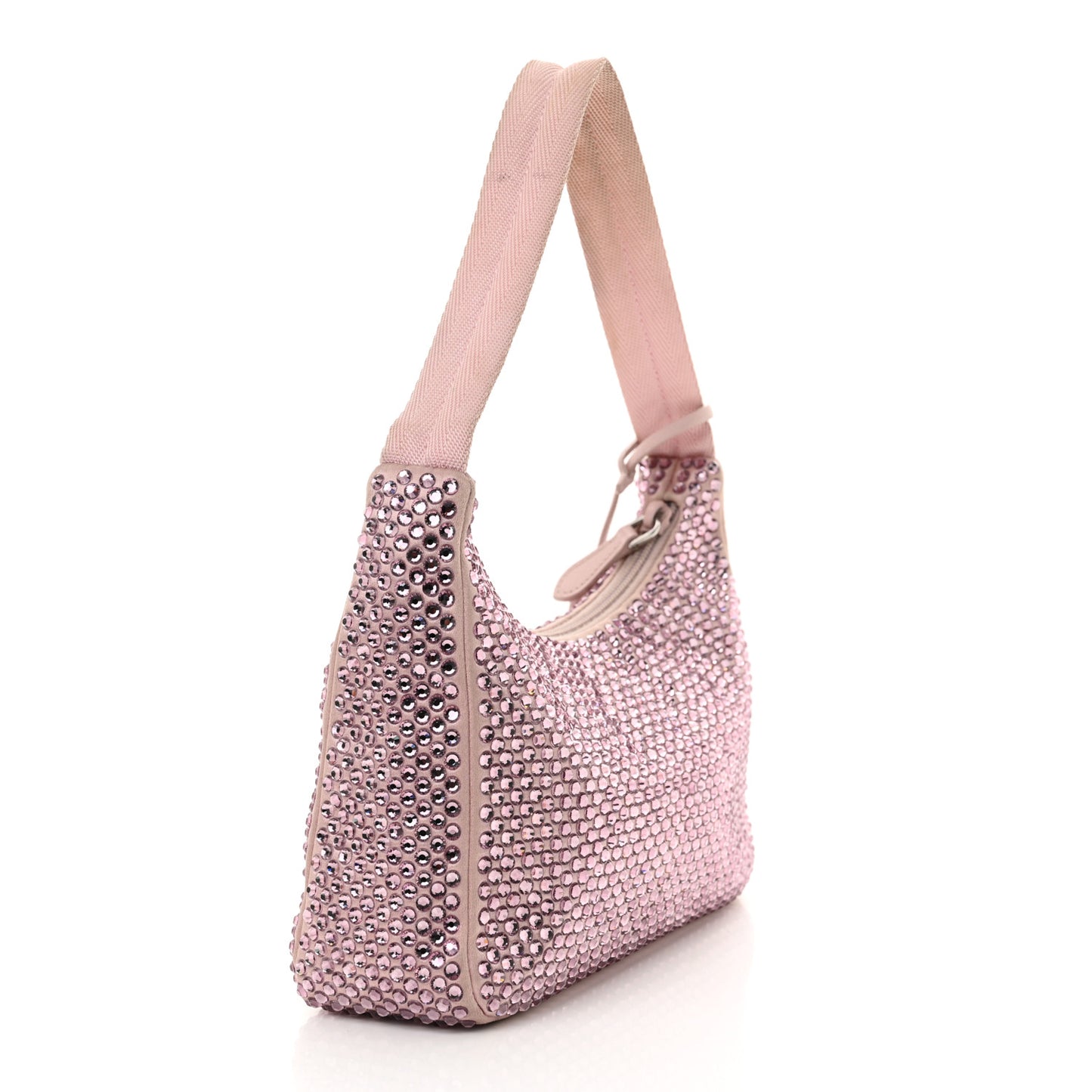 Satin Crystal Mini Re-Edition 2000 Bag Alabastro
