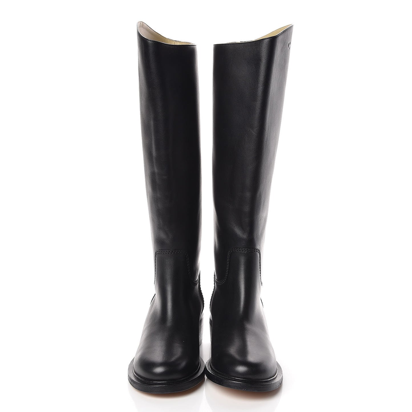 Calfskin Knee High Boots 41 Black