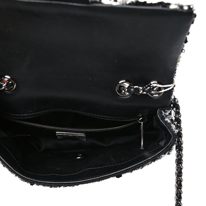 Chanel Sequin Mini Rectangular Flap Black White 5 of 9