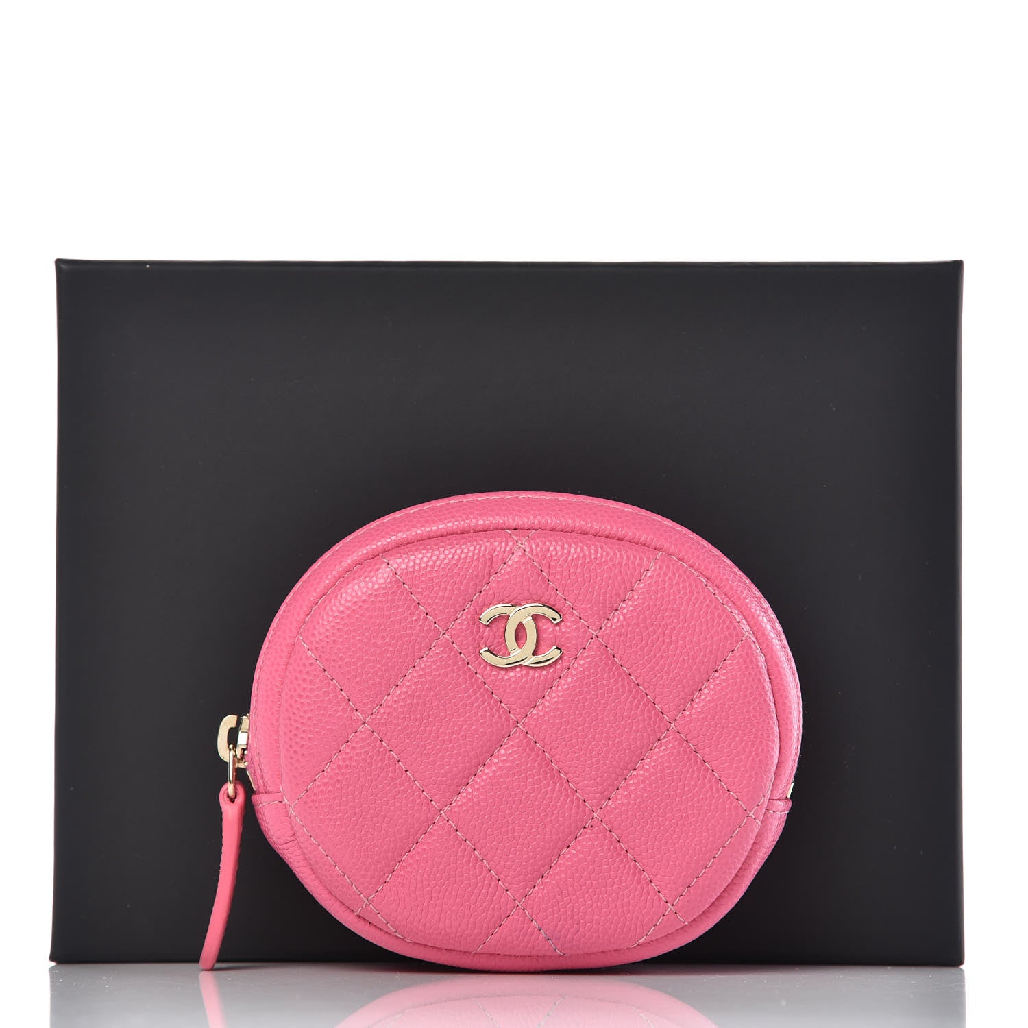 Chanel Caviar Quilted Zip Around Classic Coin Purse Pink 8 of 8