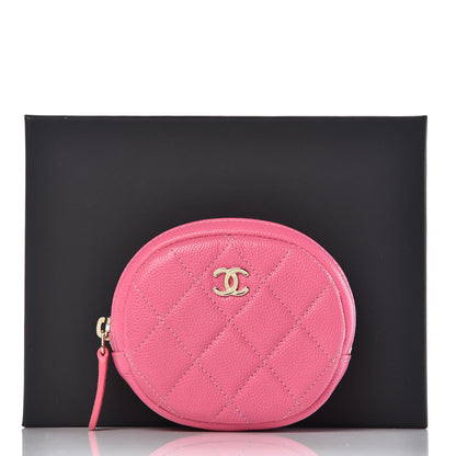 Chanel Caviar Quilted Zip Around Classic Coin Purse Pink 8 of 8