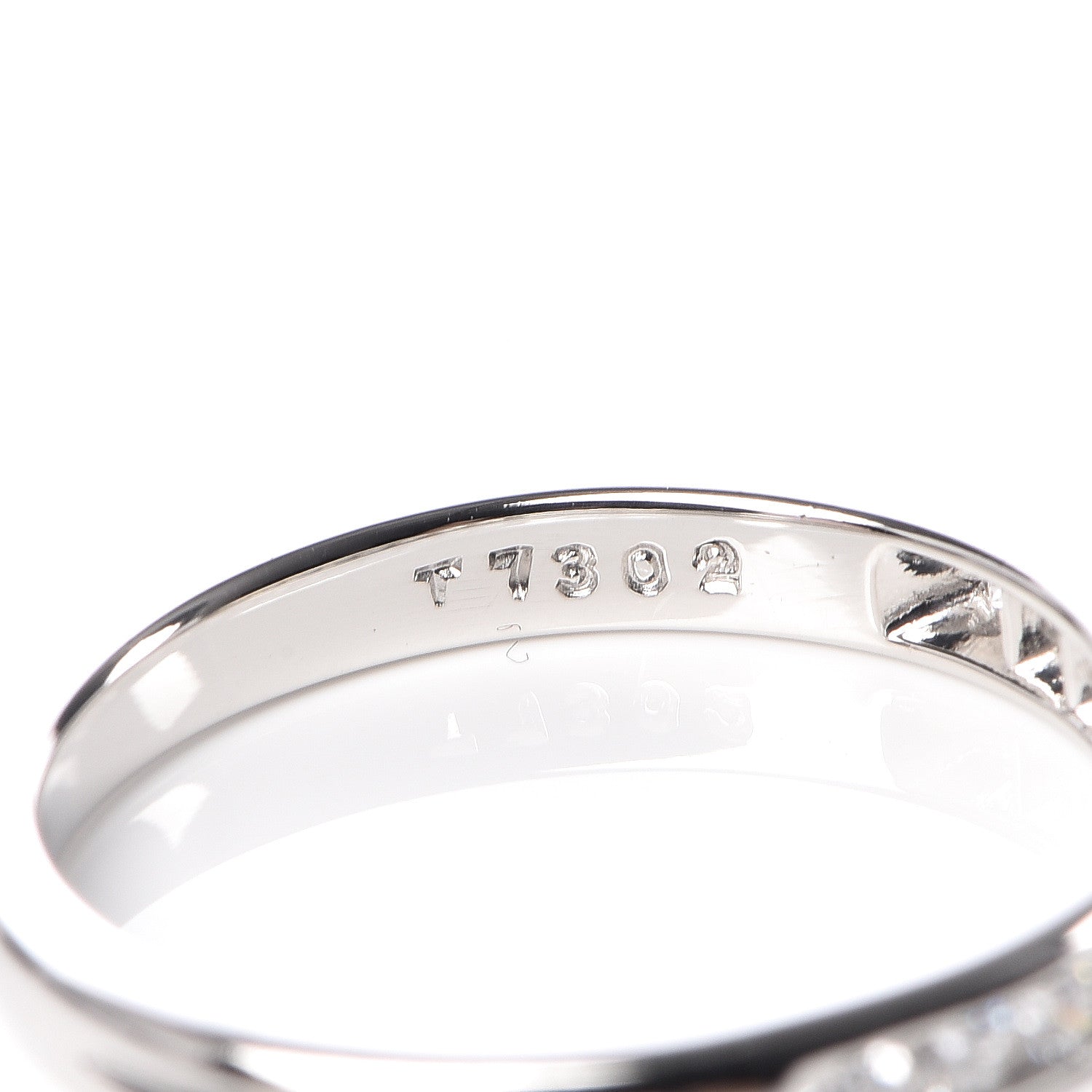 Tiffany Platinum Diamond 2.5mm Half Circle Wedding Band Ring 50 5.5 5 of 5