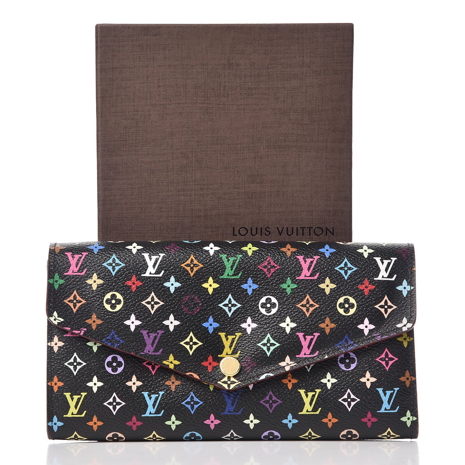 Louis Vuitton Monogram Multicolor Sarah Wallet NM Black Grenade 9 of 9