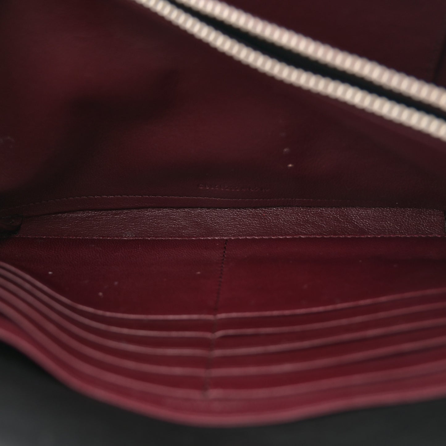 Calfskin Lizard Embossed Monogram Cassandra Chain Wallet Black