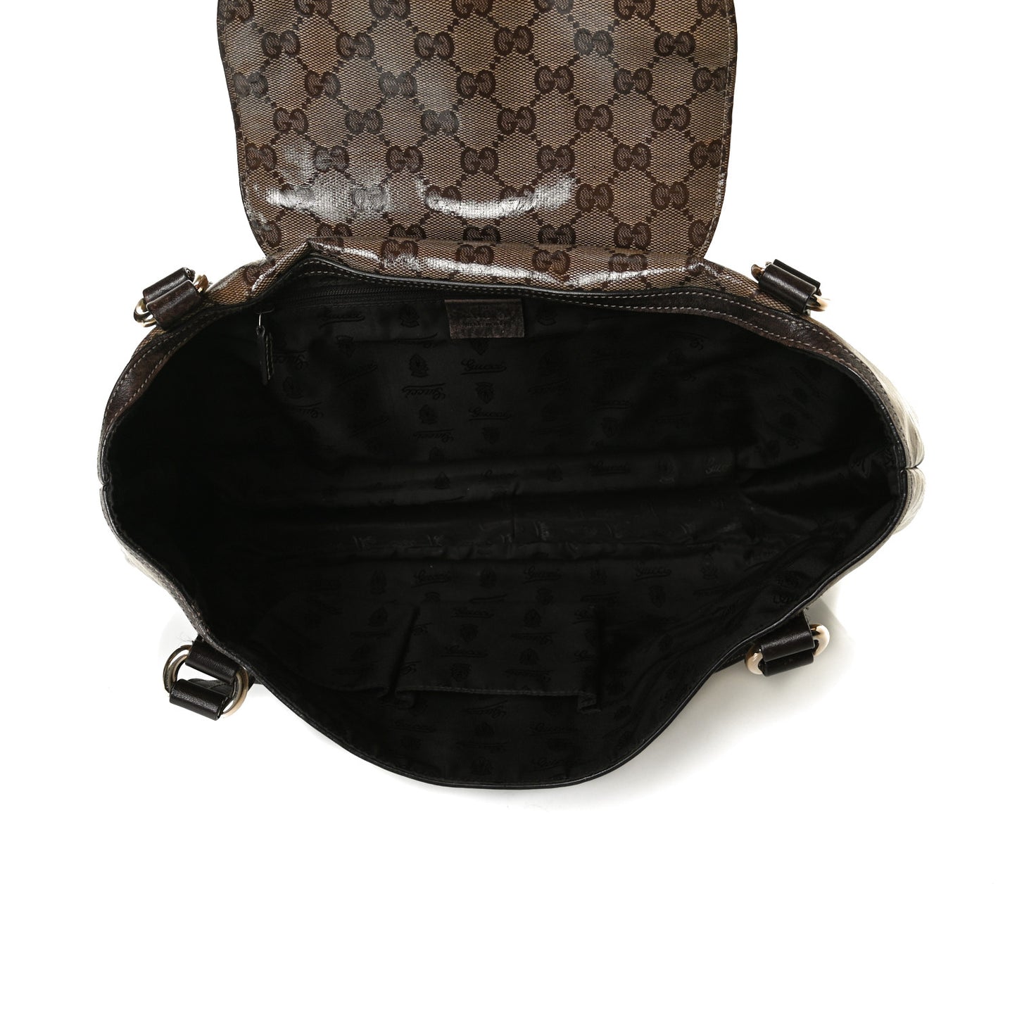 Crystal Monogram Duchessa Flap Shoulder Bag Dark Brown