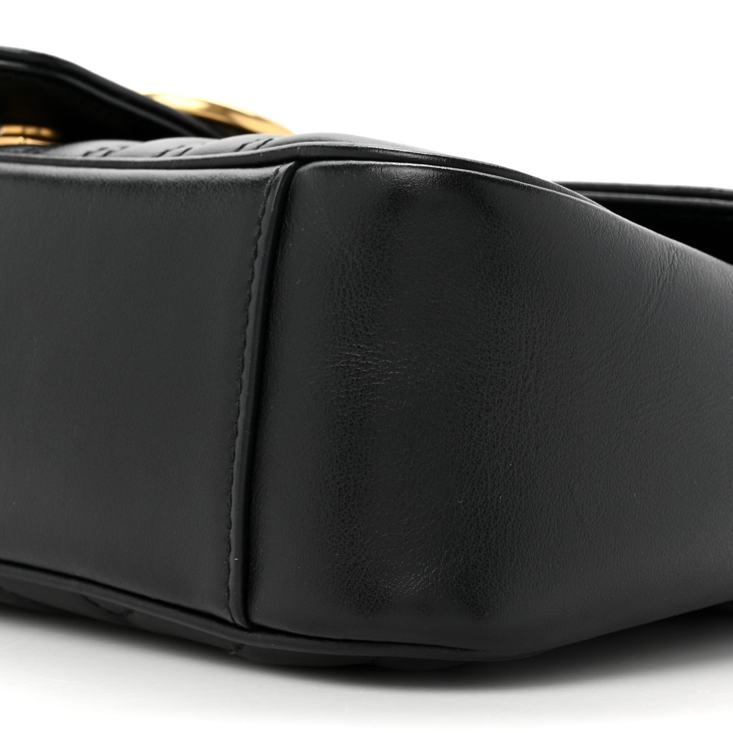 Gucci Calfskin Matelasse Small GG Marmont Shoulder Bag Black 9 of 10