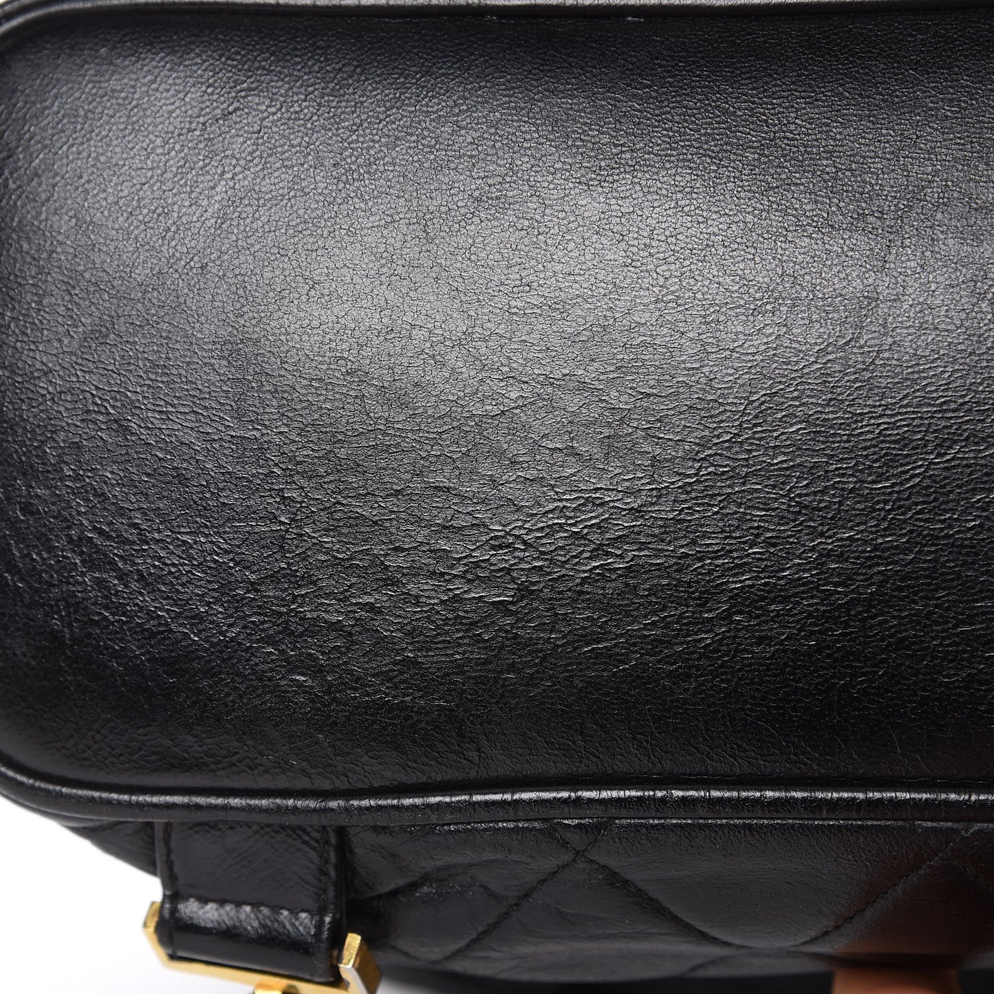Lambskin Quilted Drawstring Backpack Black
