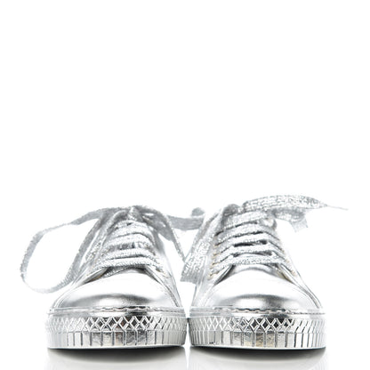 Chanel Laminated Lambskin Sneakers 40 Silver 2 of 9