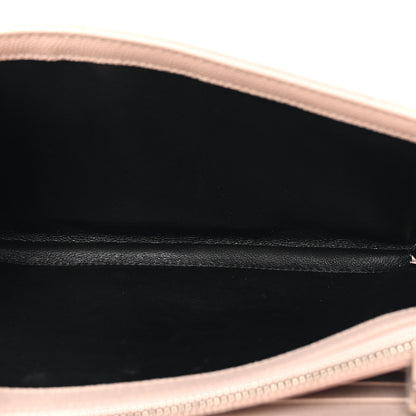 Saint Laurent Grain De Poudre Matelasse Chevron Monogram Chain Wallet Marble Pink 5 of 9