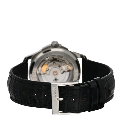 Gucci Stainless Steel Alligator 38mm G-Timeless Charm Automatic Watch Black 3 of 4