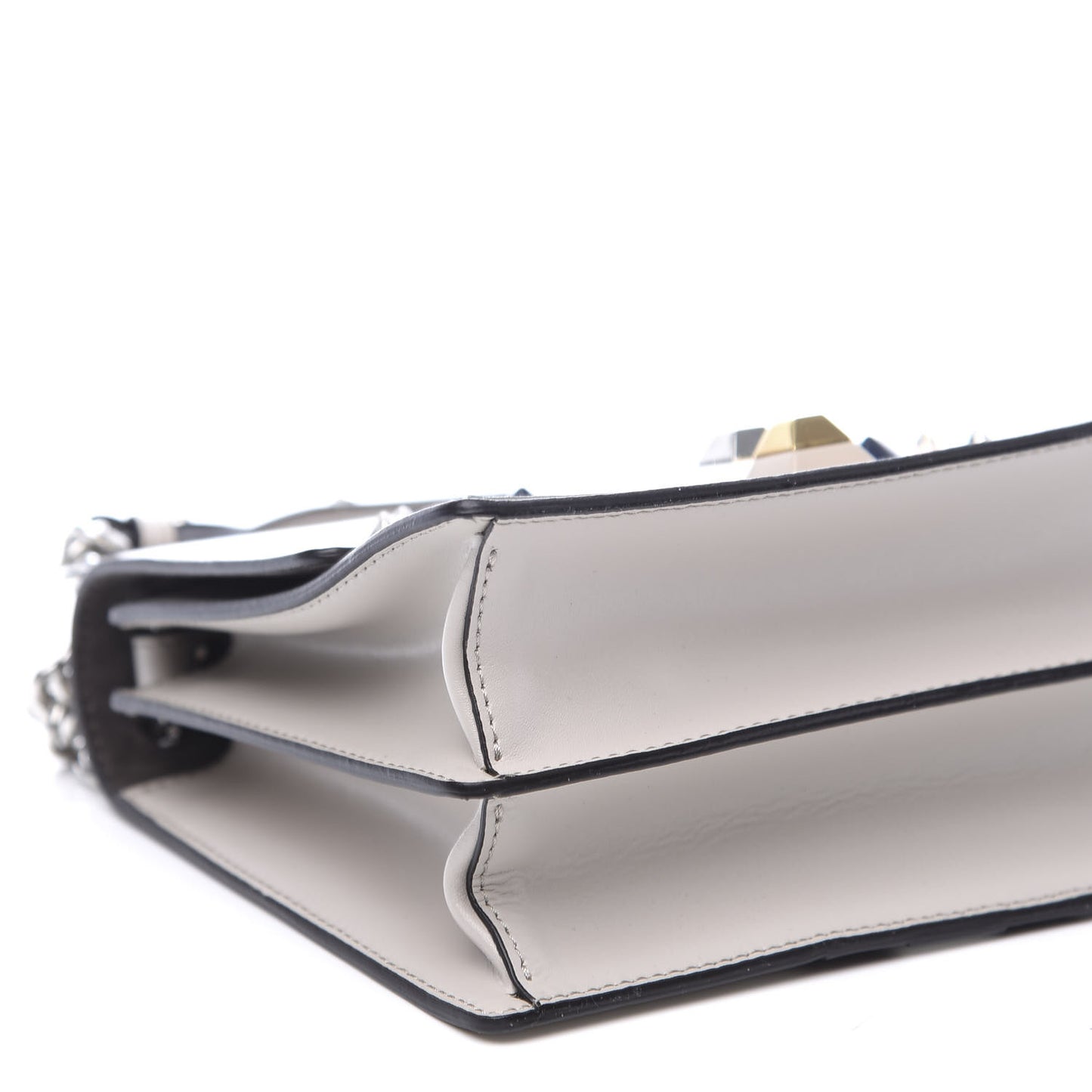 Vitello Liberty Lucido Catalan Mirror Hypnoteyes Studded Small Kan I Shoulder Bag Grigio Polvere Bordeaux Multicolor