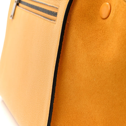 Celine Drummed Calfskin Suede Small Trapeze Ocre 11 of 18