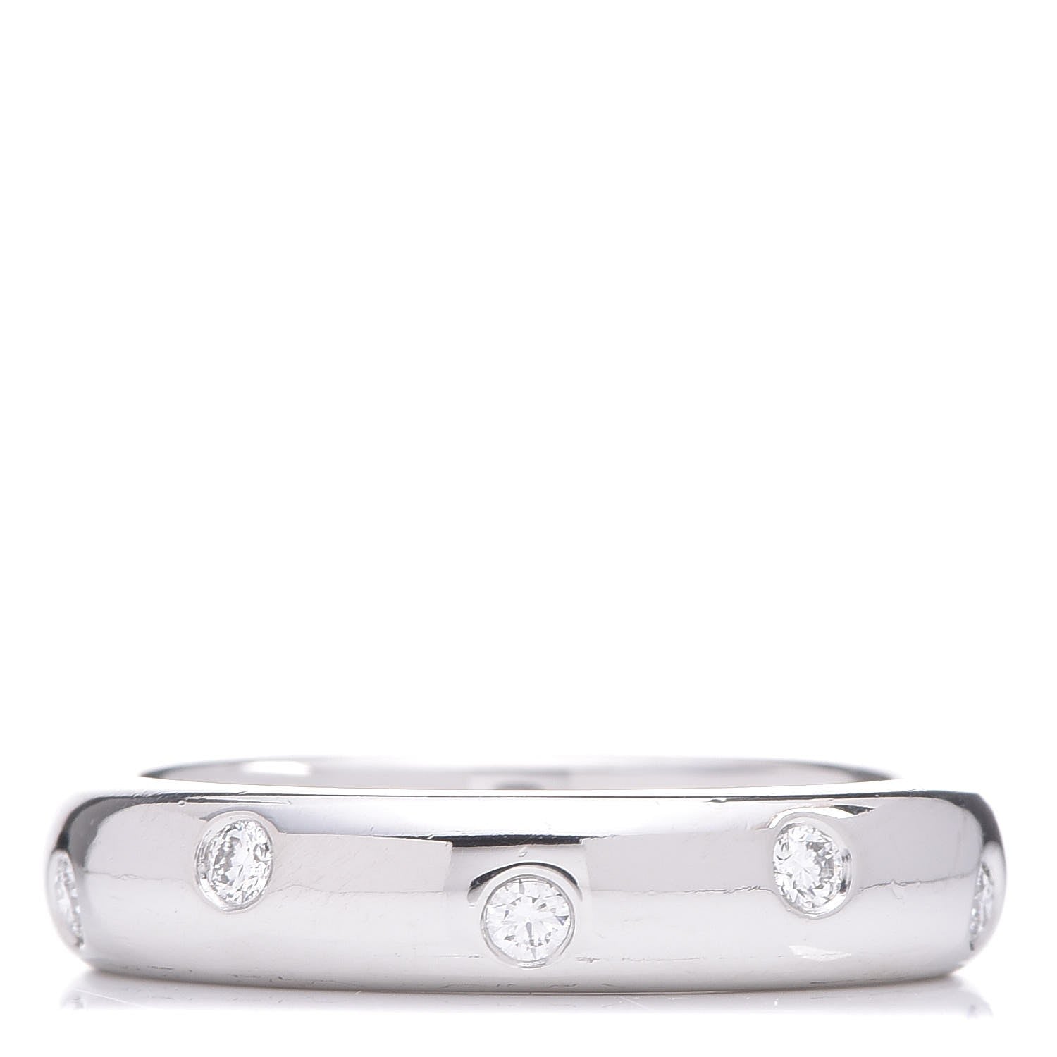 Tiffany Platinum Diamond 4mm Etoile Band Ring 53 6.25 1 of 6