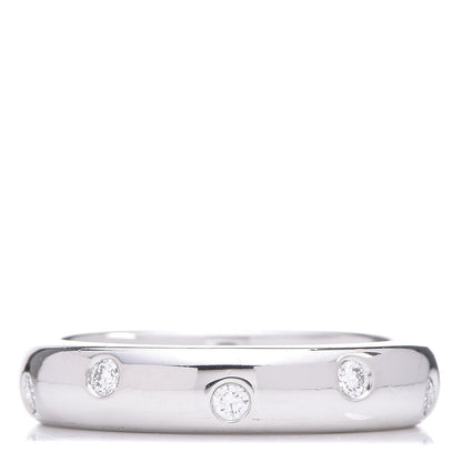 Tiffany Platinum Diamond 4mm Etoile Band Ring 53 6.25 1 of 6
